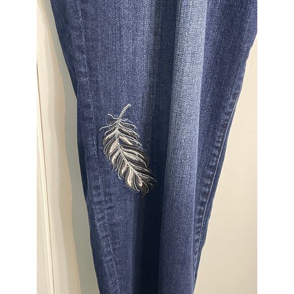 Kut From the Kloth Jeans Size 24W High Rise Boyfriend Embroidered Feathers Boho - Picture 4 of 9